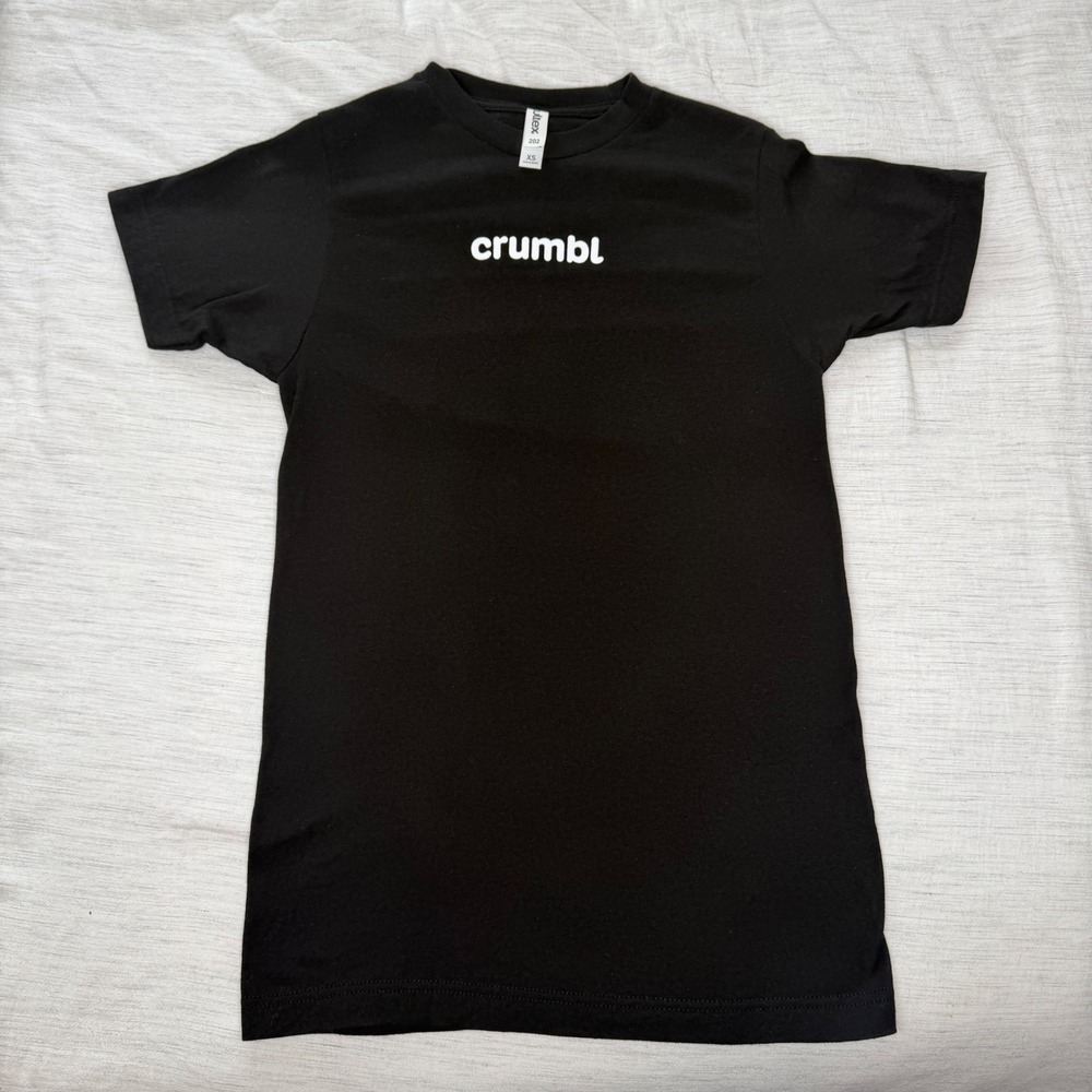 Tultex Unisex XS Black Crumbl Cookies Desserts Graphic T-Shirt Short Sleeve